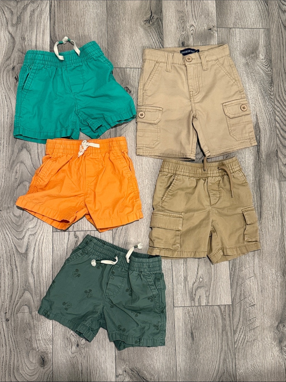 Toddler boys Assorted Shorts - Orange, Teal, Green, Khaki